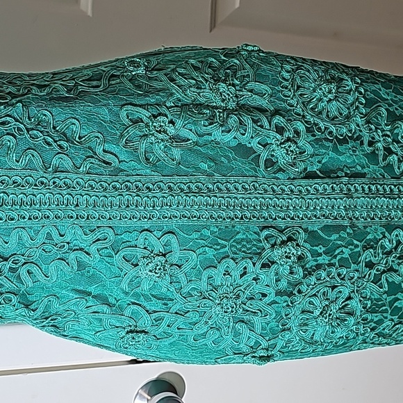 Suewong teal nocturne floral lace. Side zipper. Size 4. Sleevless. Excel… - Picture 3 of 16